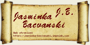 Jasminka Bačvanski vizit kartica